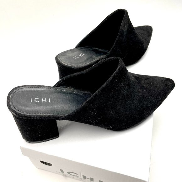 - Ichi mules vegan suede black size 38 Europe/ 37 USA - Picture 4 of 5